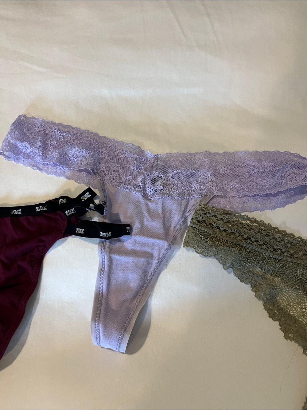 Victoria Secret Pink Women’s Thong Underwear Bundle - 3 pairs